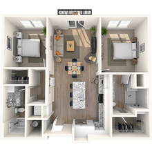 Traditional 2x2 1080-1181 SF-FP 6307 floor plan